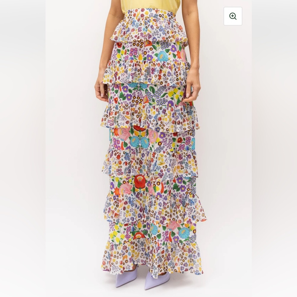All Things Mochi Petra Tiered Floral Maxi Skirt